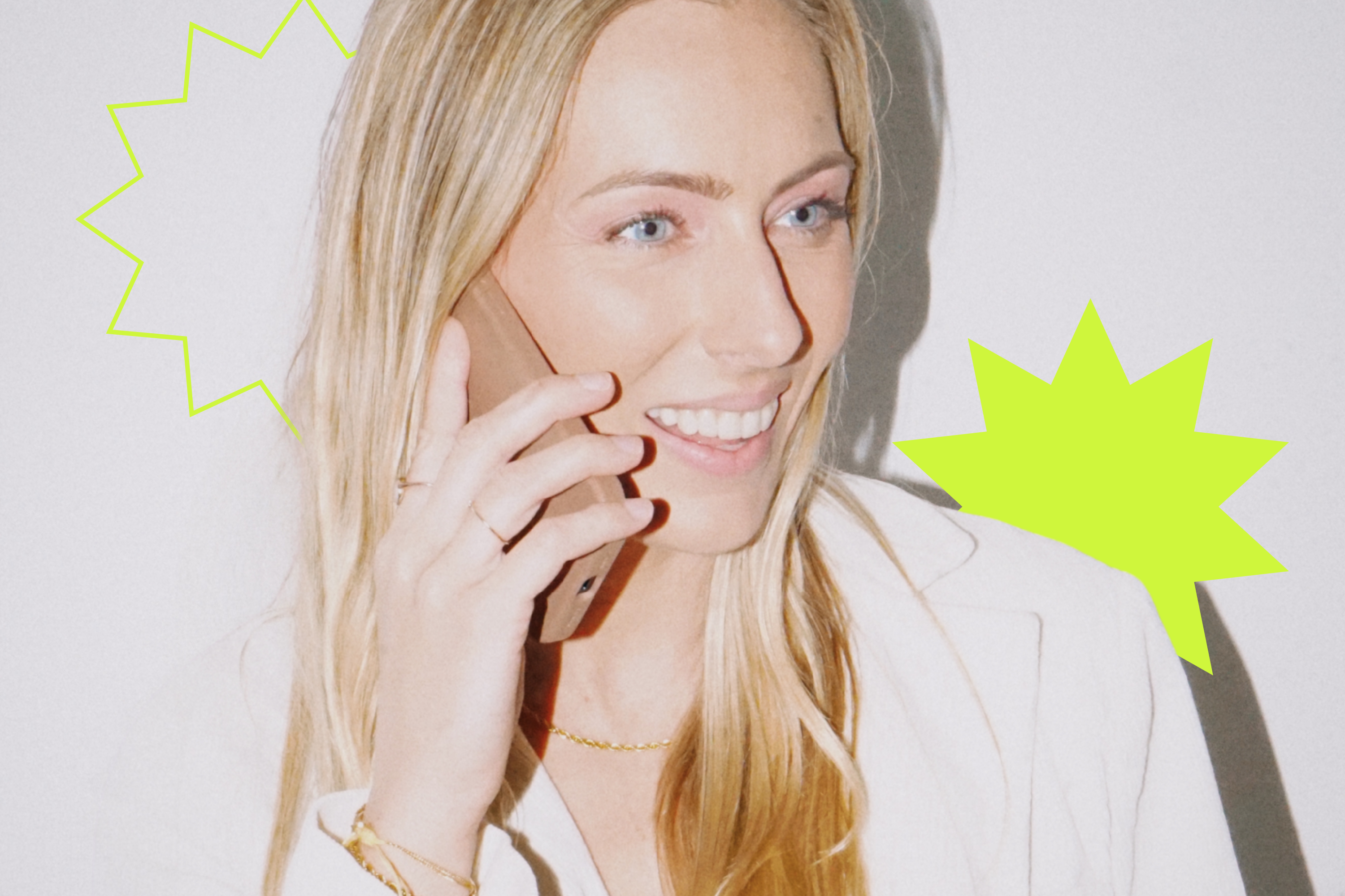 Kayla taking a very important call