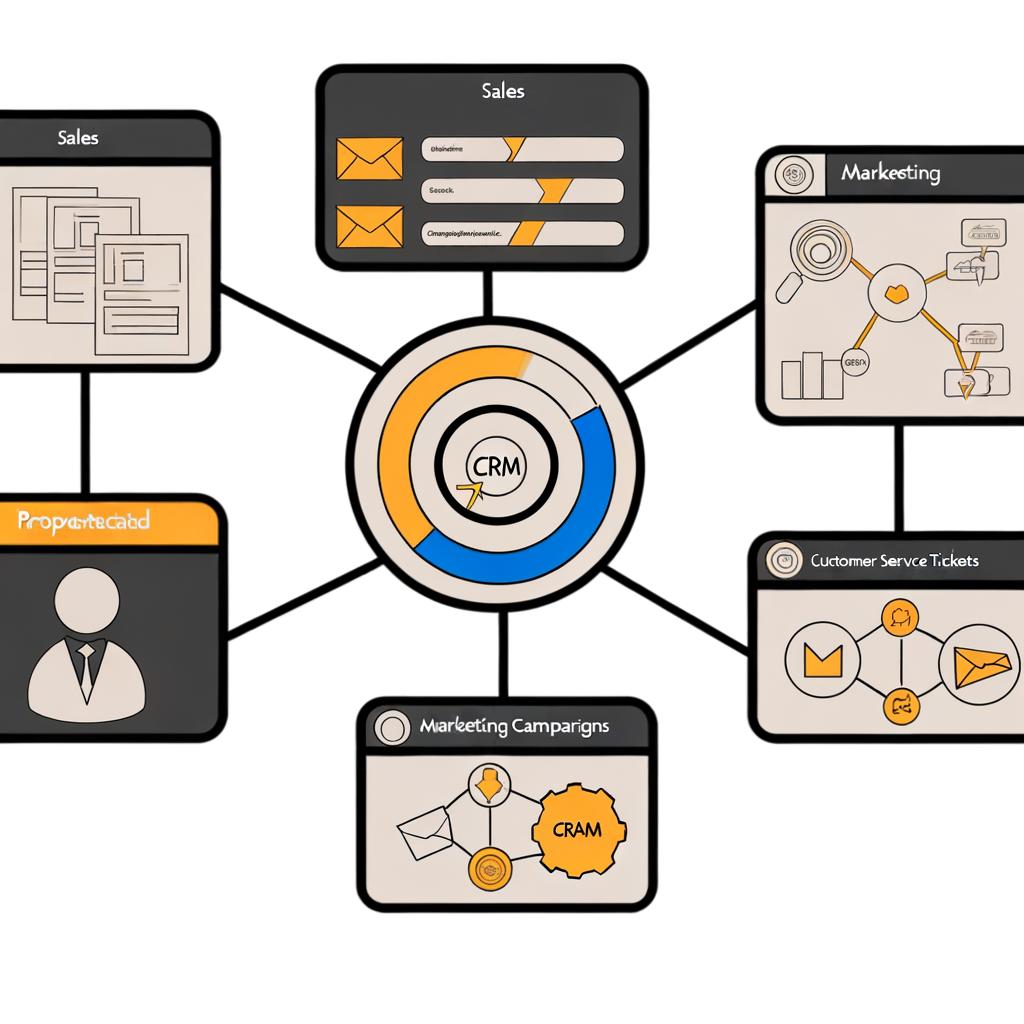 A graphic representing what a CRM like hubspot is