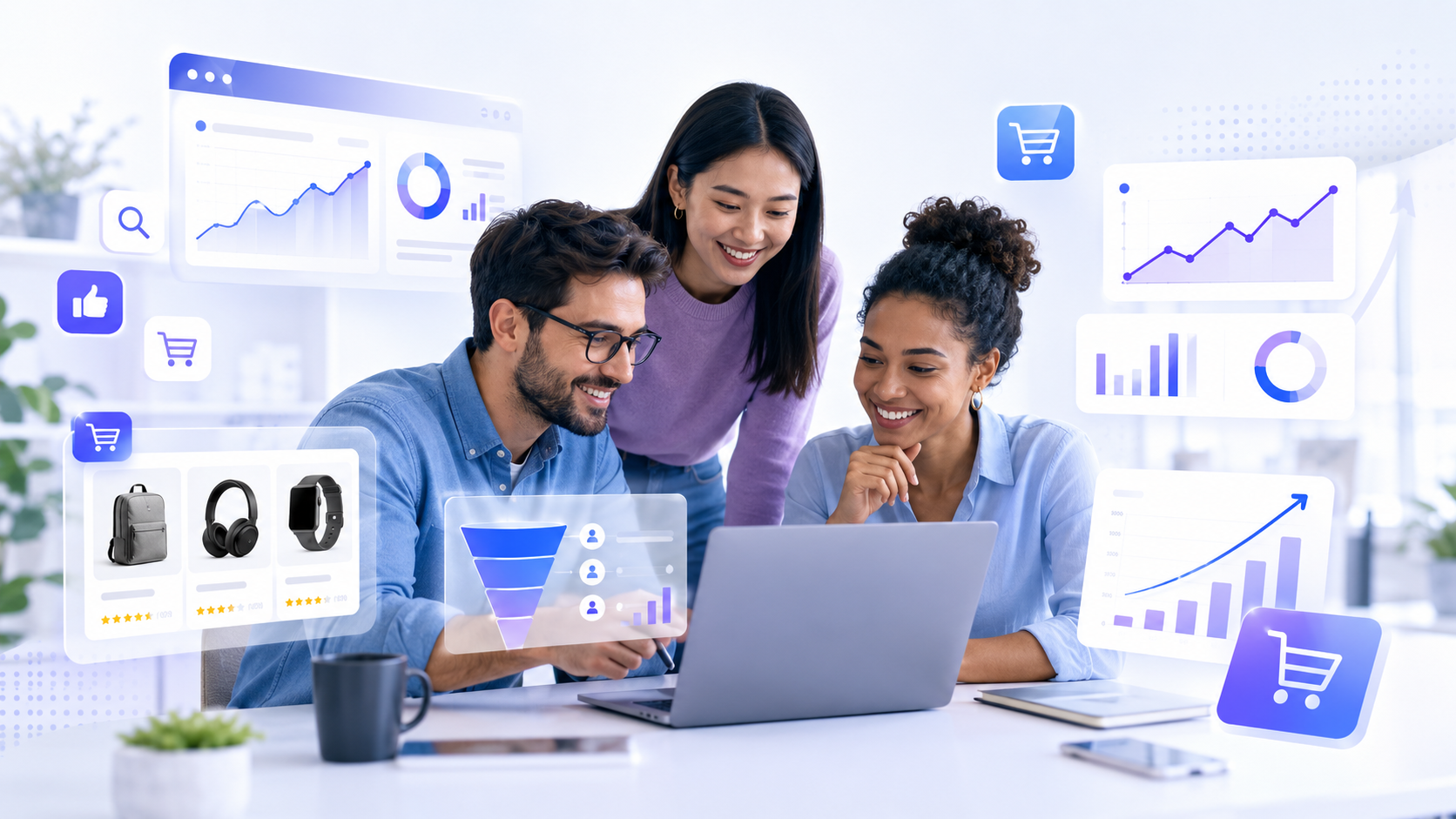 Humans working on PPC campaigns