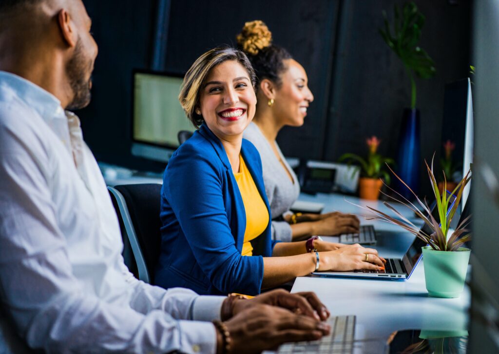 Business Woman Happy to See She is Ranking Higher in Google