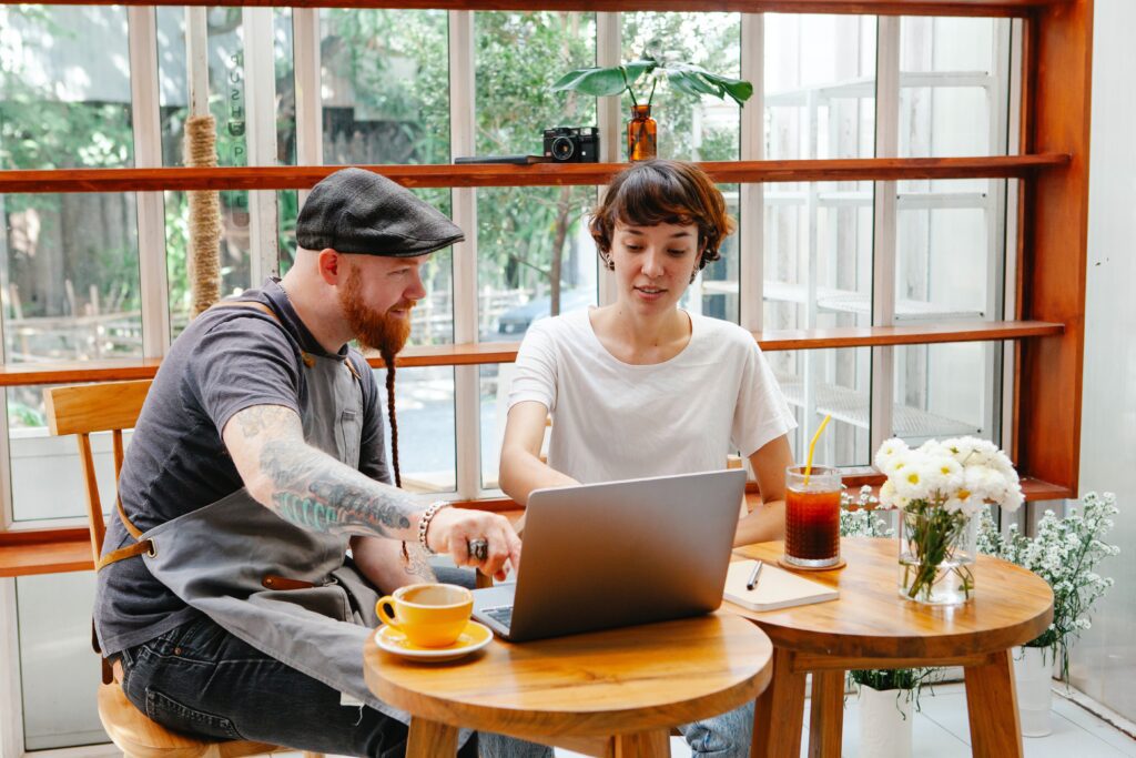 Small business working on their Google Ads together.