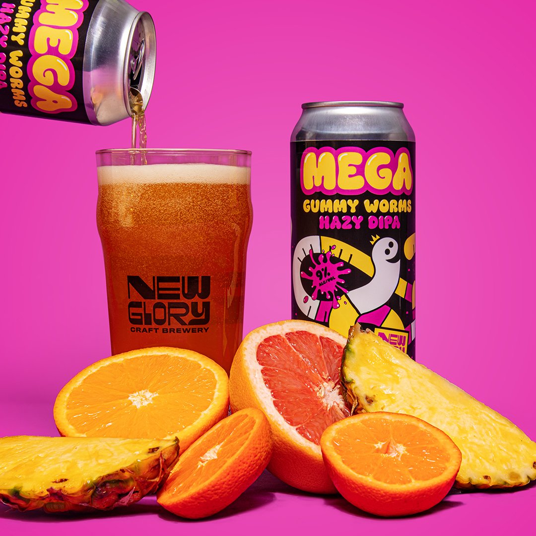 New Glory MEGA Gummy Worms beer pour