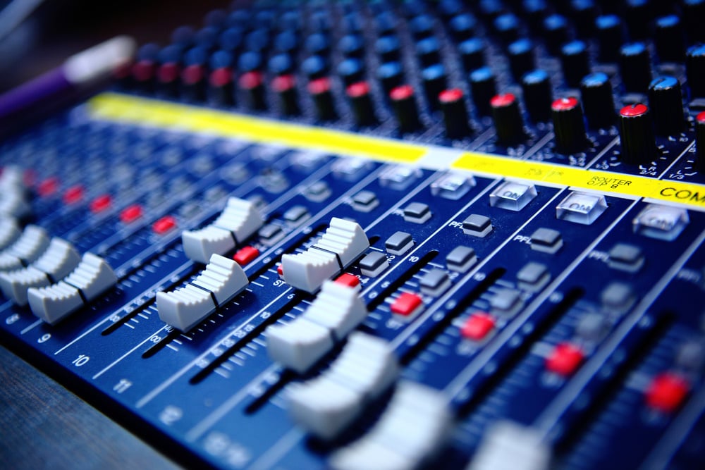 controls of mixing console